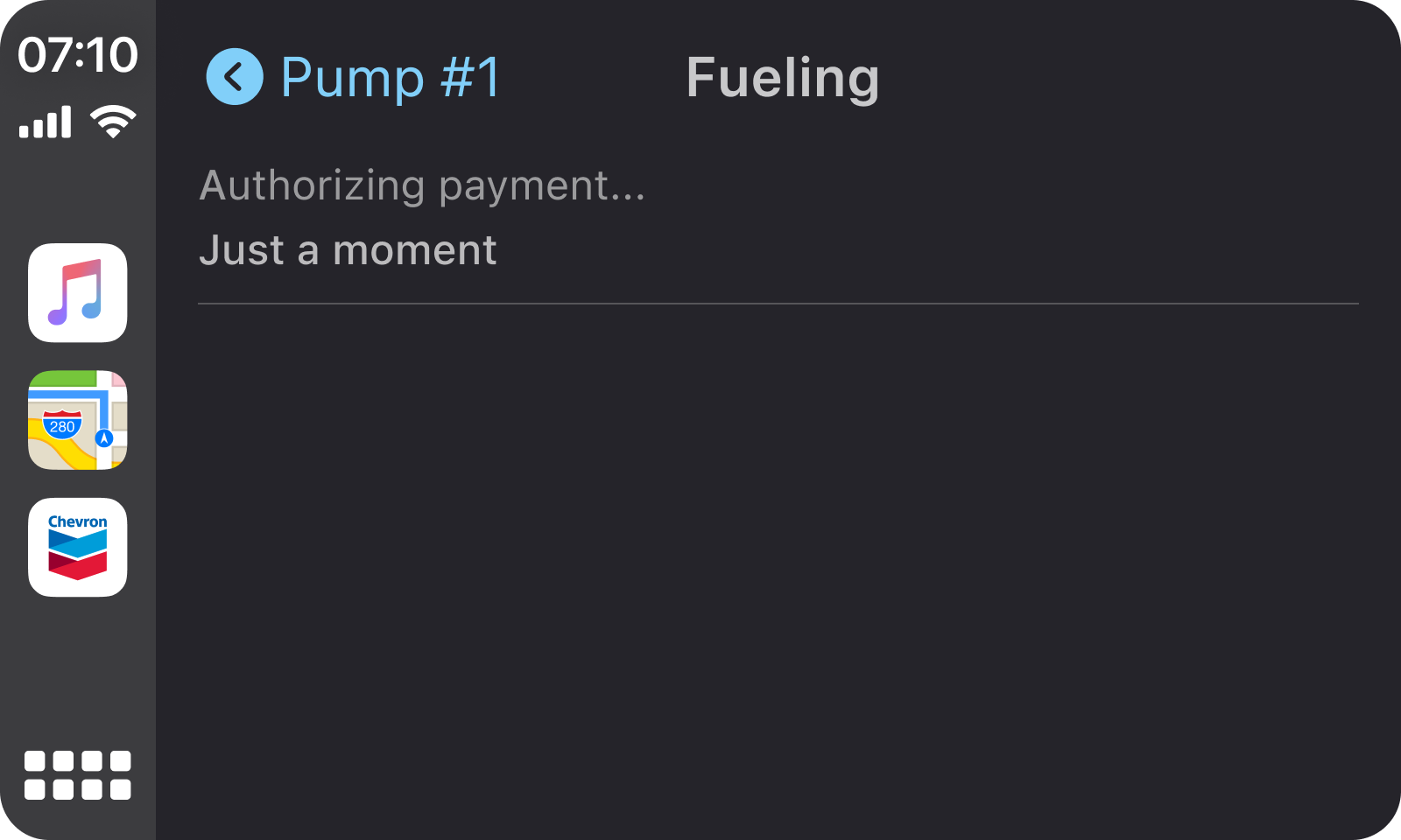 Apple carplay Authorize payment screen